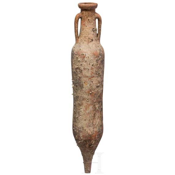 Late Roman amphora from North Africa (cylindrical body type), late 3rd &ndash; early 5th century A.D.
