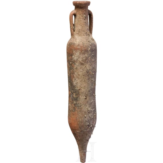 Late Roman amphora from North Africa (cylindrical body type), late 3rd &ndash; early 5th century A.D.