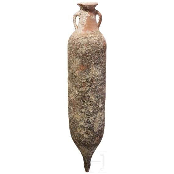 Late Roman amphora from North Africa (cylindrical body type), late 3rd &ndash; early 5th century A.D.