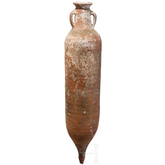 Late Roman amphora from North Africa (cylindrical body type), late 3rd &ndash; early 5th century A.D.