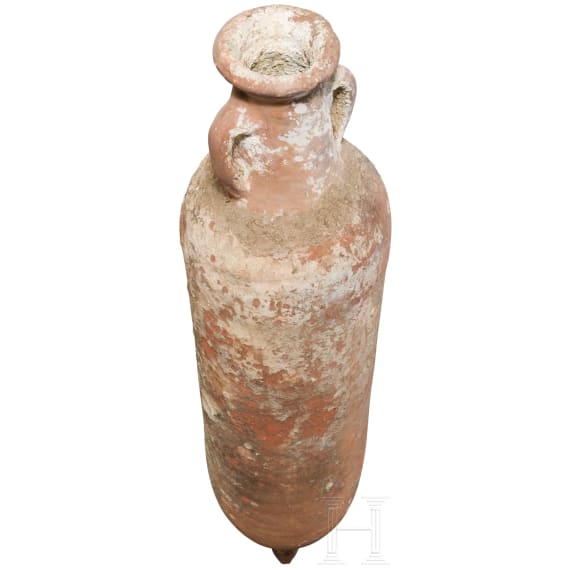 Late Roman amphora from North Africa (cylindrical body type), late 3rd &ndash; early 5th century A.D.