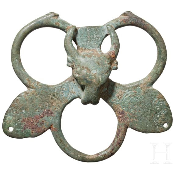 An early Byzantine strap junction with bull's head, 6th - 7th century