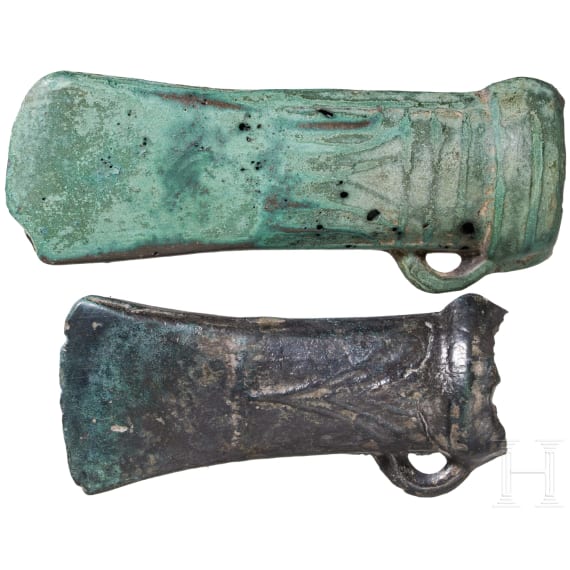 Two decorated axes from the Late Bronze Age, 10th century B.C.