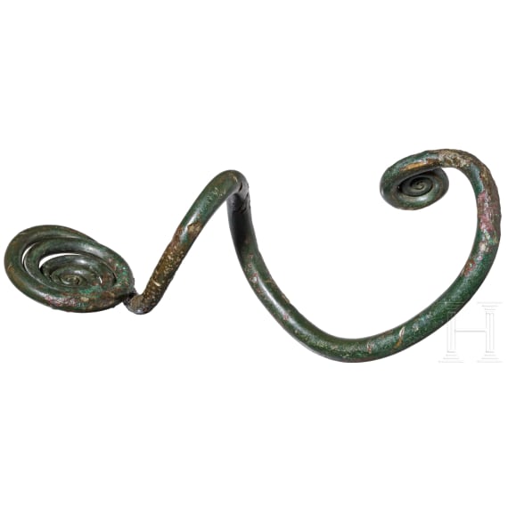 Heavy spiral ornament made of bronze, Middle Bronze Age of Southeastern Europe,16th&ndash;15th century BC.