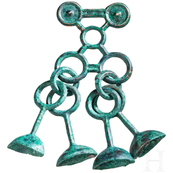 Urnfield period rattling plate pendant, 10th to 9th century B.C.