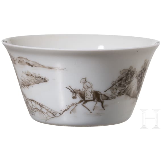 Koppchen mit Grisaillemalerei, China, wohl 18. Jhdt.