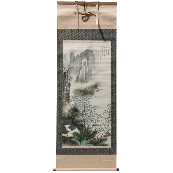 Rollbild mit Darstellung einer Berglandschaft, China, 20. Jhdt.