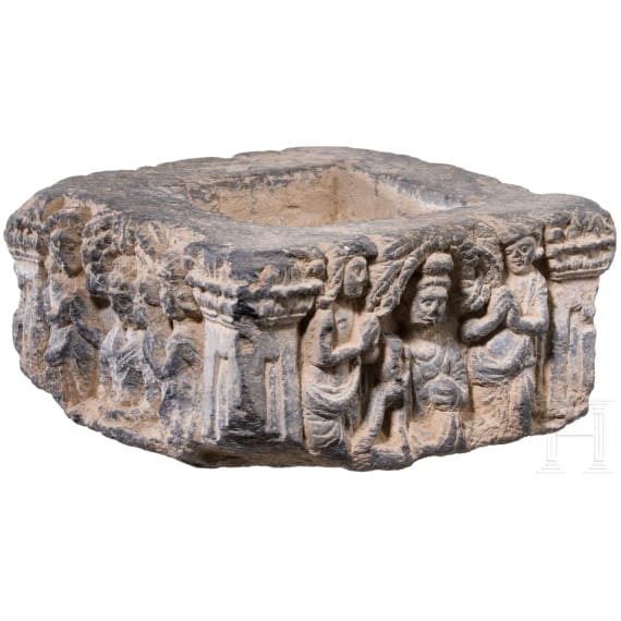 Architekturelement (Kapitell), Pakistan, Gro&szlig;raum Gandhara, wohl 3. - 5. Jhdt.