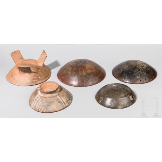 F&uuml;nf pr&auml;kolumbische Schalen, Ekuador, Carchi u.a., 500 - 1200 n. Chr.