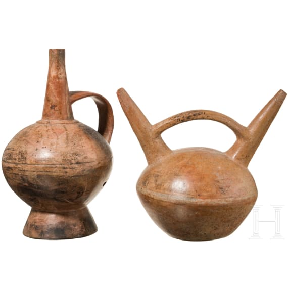 Zwei Pr&auml;kolumbische Gef&auml;&szlig;e, Peru, wohl Nasca-Kultur (Nazca), 3. - 8. Jhdt.