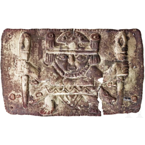 Pr&auml;-Kolumbische Tumbaga-Gewandapplike, Peru, wohl Chimu-Kultur, 900 - 1500 n. Chr.