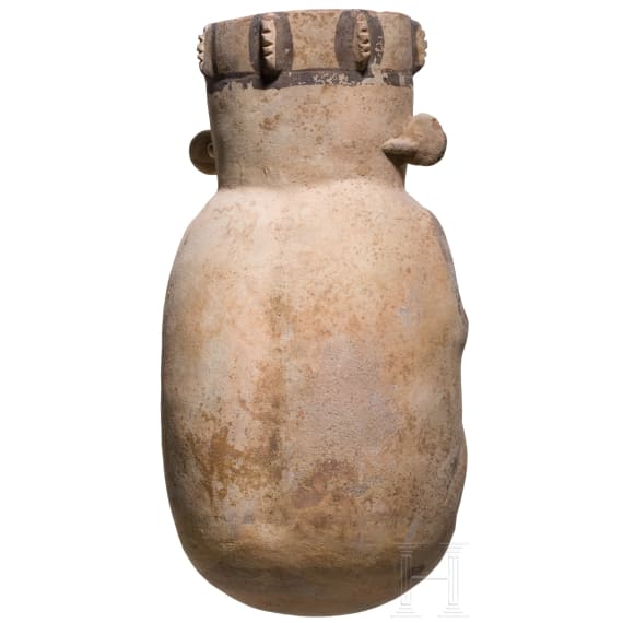 Au&szlig;ergew&ouml;hnlich gro&szlig;es (34,5 cm), fig&uuml;rliches Gef&auml;&szlig;, Peru, Chancay-Kultur, 13. - 15. Jhdt.