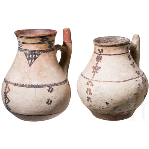 Zwei pr&auml;kolumbische Gef&auml;&szlig;e, Peru, wohl Chancay, 1200 - 1500 n. Chr.
