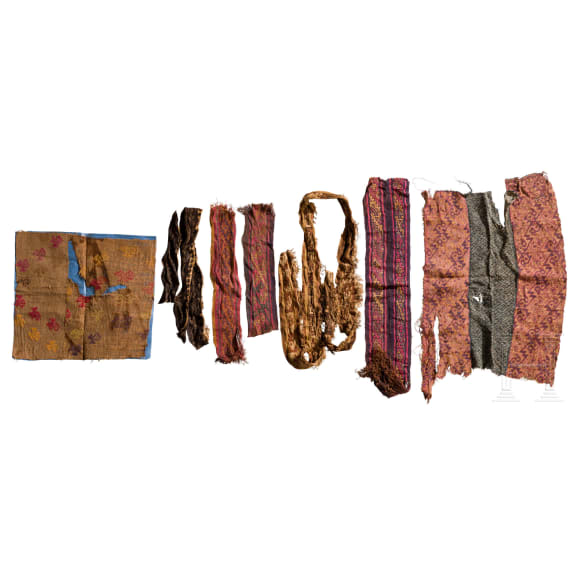 Konvolut Pr&auml;kolumbische Textilfragmente, Peru, Chancay, wohl 1200 - 1465 n. Chr.