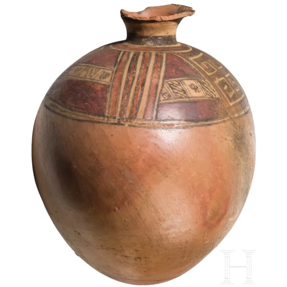 Gro&szlig;e pr&auml;kolumbische Vase mit geometrischem Dekor, 800 - 1200 n. Chr .
