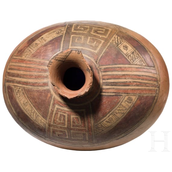Gro&szlig;e pr&auml;kolumbische Vase mit geometrischem Dekor, 800 - 1200 n. Chr .