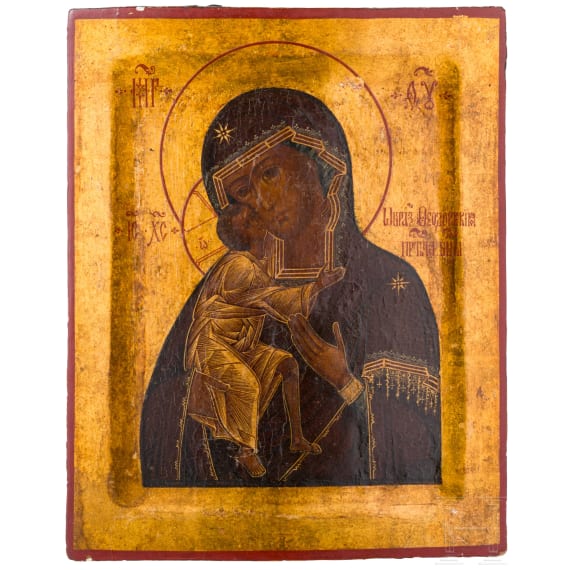 Ikone mit der Gottesmutter Feodorowskaja, Russland, um 1900