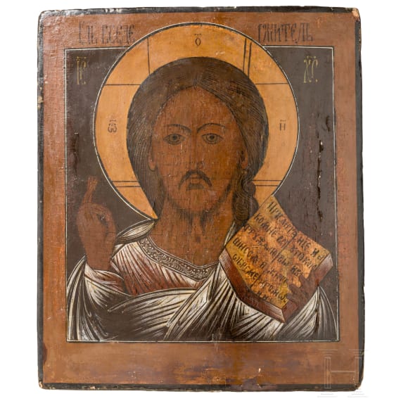 Ikone mit dem Christus Pantokrator, Russland, um 1800