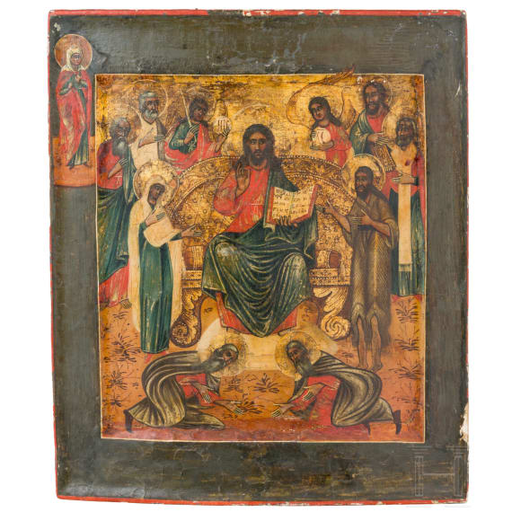 An icon showing the extended Deisis, Russia, circa 1700