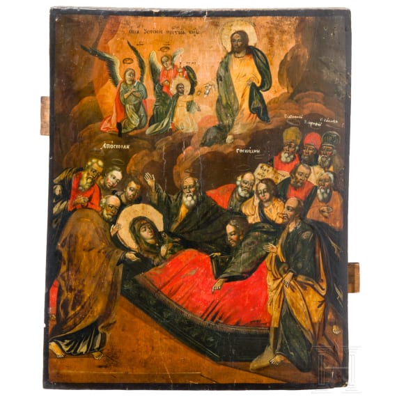 An icon showing the Dormition of the Mother of God, Southrussia, 19th century