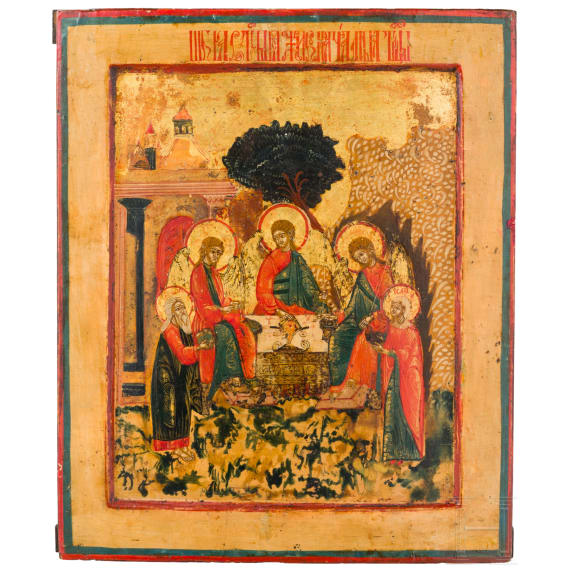An icon showing the Old Testament Trinity, Russia, circa 1800