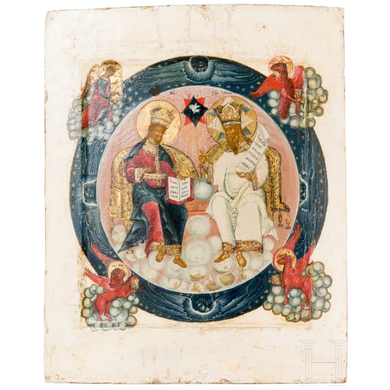 An icon showing the New Testament Trinity, Russia, circa 1800