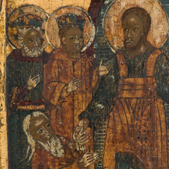An icon showing Christ descent into hell, Russia, 17th century.