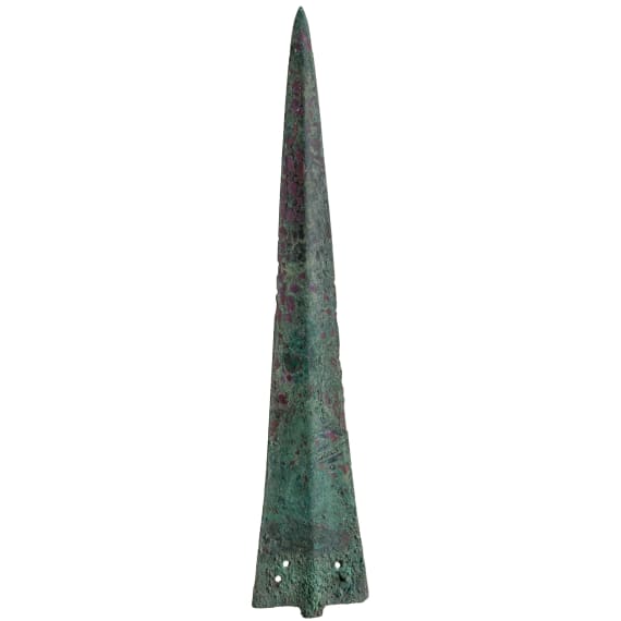 A bronze dagger blade, Luristan, late 2nd millenium B.C.