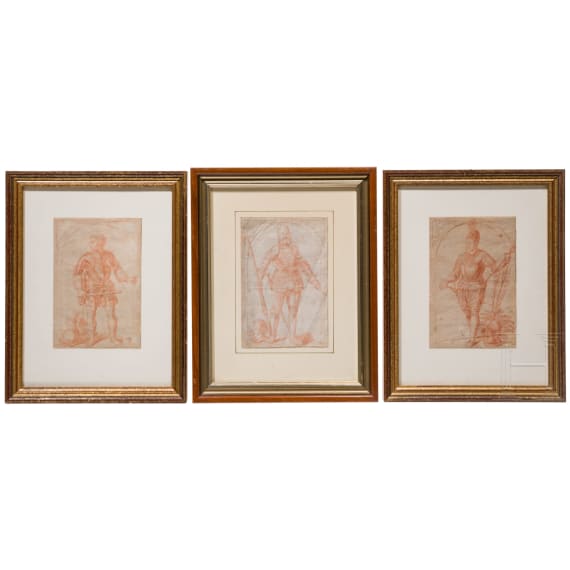 Six red chalk drawings after Giovanni Battista Fontana, circa 1735