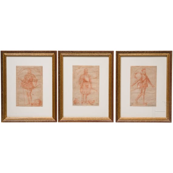 Six red chalk drawings after Giovanni Battista Fontana, circa 1735