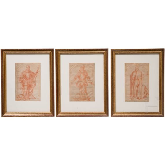 Six red chalk drawings after Giovanni Battista Fontana, circa 1735