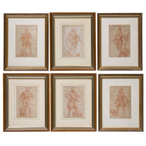Six red chalk drawings after Giovanni Battista Fontana, circa 1735