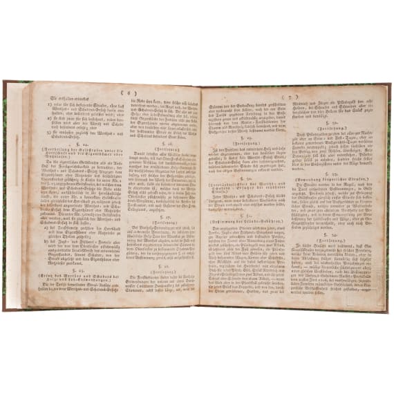 &lsquo;The Open Hunter's Cabin&rsquo; and a set of hunting regulations, German, dated 1706 and 1820