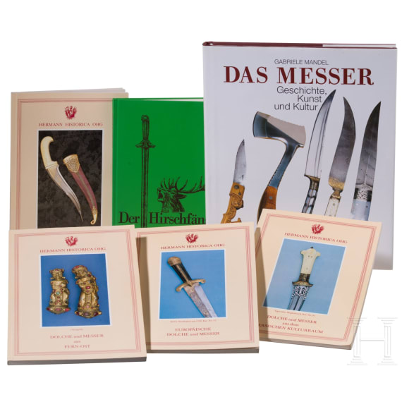 Six German books on knives, daggers and deer catchers