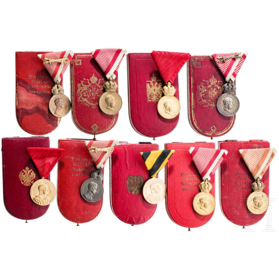 Seven Signum Laudis medals and two Signum Laboris medals