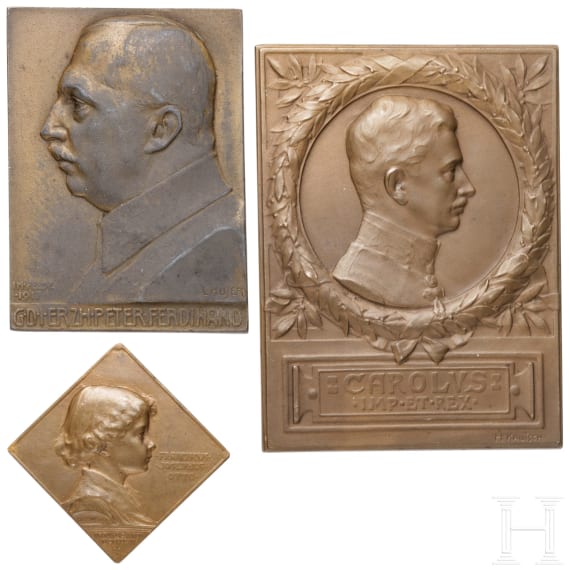 Three metal plaques of the House of Habsburg, 1912 - 1918