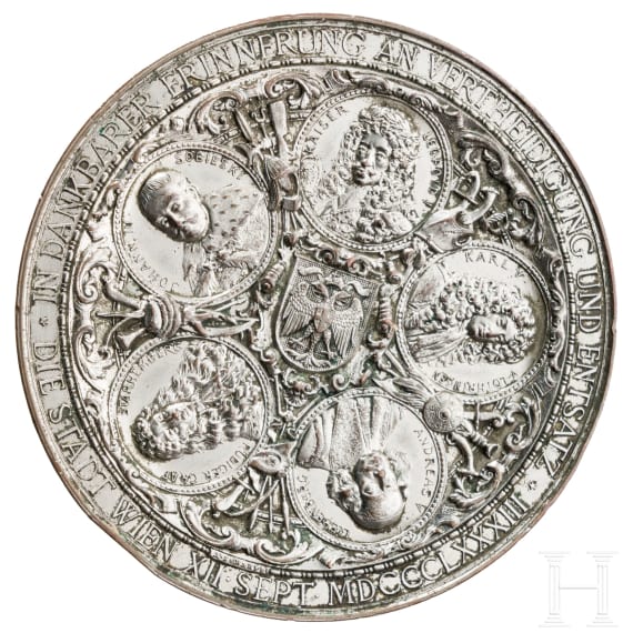A medal commemorating the 200th anniversary of the Turkish siege of Vienna, dated 1883
