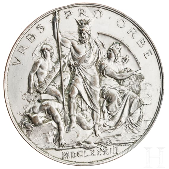 A medal commemorating the 200th anniversary of the Turkish siege of Vienna, dated 1883