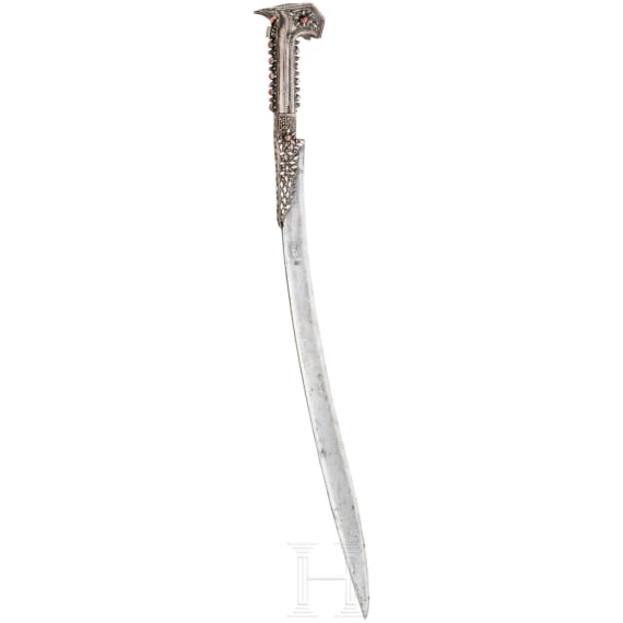 A silver mounted and coral studded yatagan, Crete, dated 1796