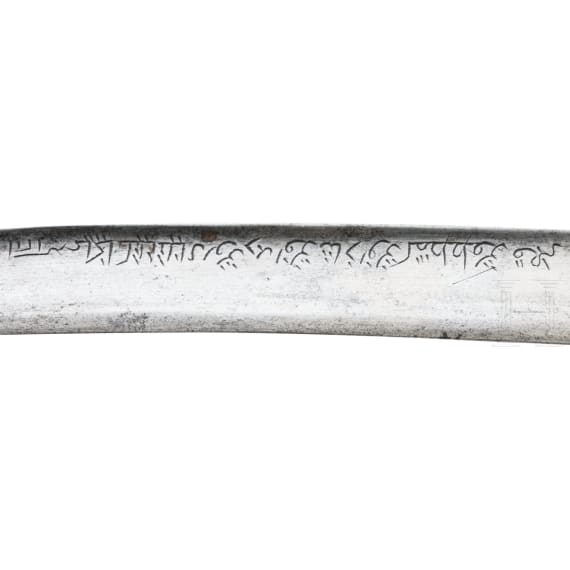 A silver mounted and coral studded yatagan, Crete, dated 1796