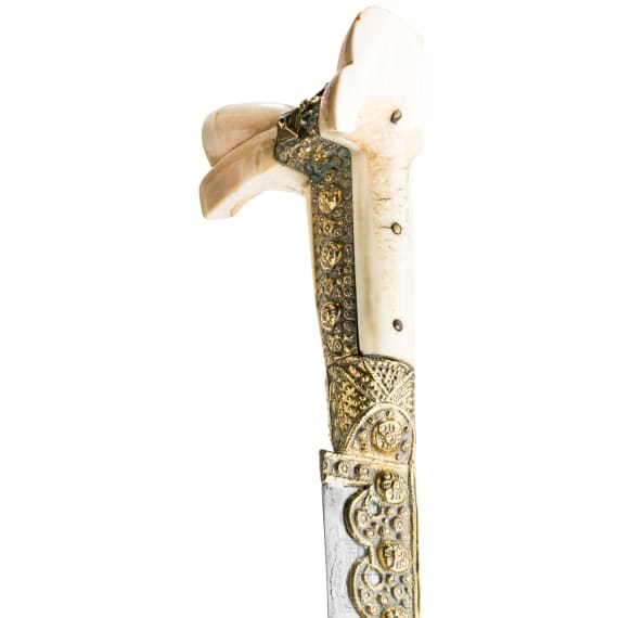 A Yatagan with walruss-ivory grips, Balkans, mit 19th century