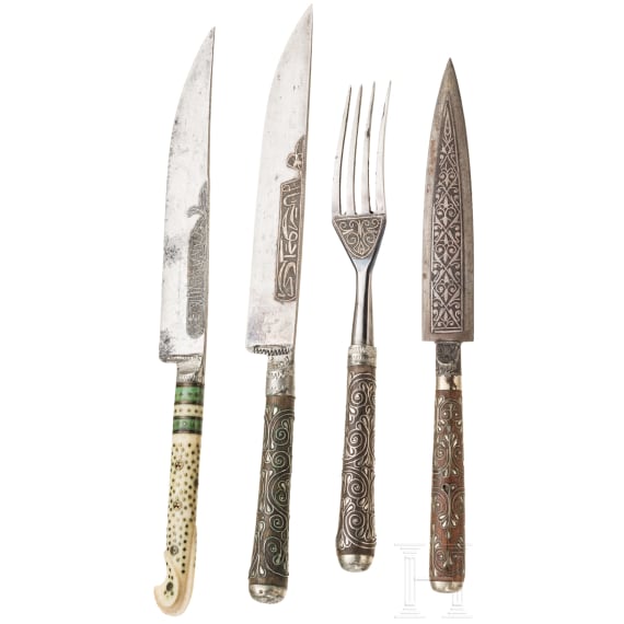 Ottoman cutlery and a Sarajevo knife, Bosnia and Herzegovina, 19th century