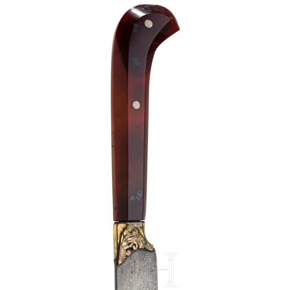An Ottoman bichaq with wootz blade and carnelian grip, late 18th century