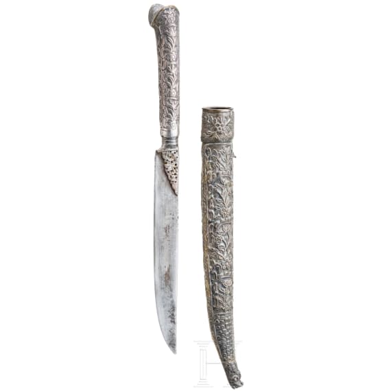 A silver-mounted bicak, Ottoman circa 1800