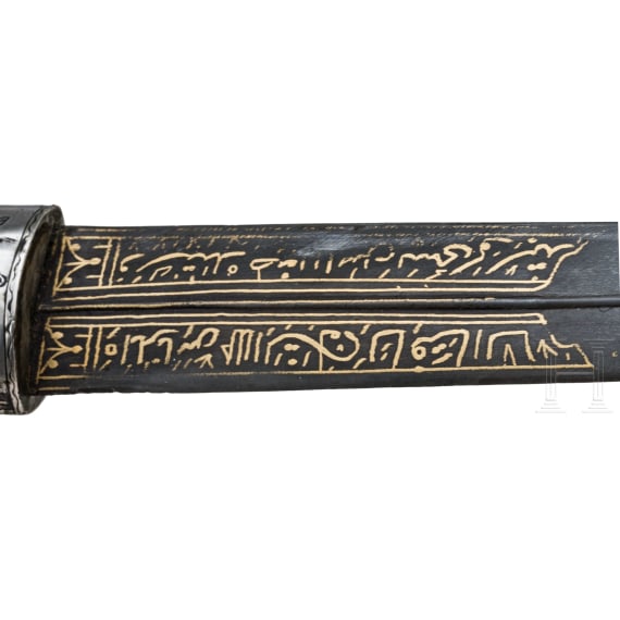 A long Ottoman silver mounted kandjar with wooz-blade, ca. 1820