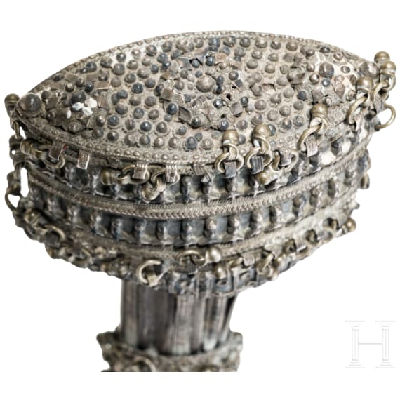 A large silver mounted Ottoman khandjar, 1st half of the 19th century
