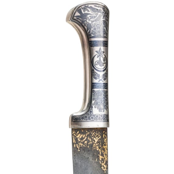 A fine Ottoman silver-mounted, finely nielloed kard, from the reign of Abd&uuml;lhamid II, late 19th century