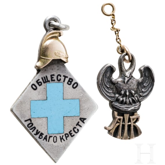 Jeton of the Society of the Blue Cross, Charity Badge, Russia, 1901-1914