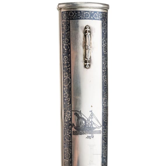 A fine Ottoman silver-mounted, finely nielloed kard, from the reign of Abd&uuml;lhamid II, late 19th century