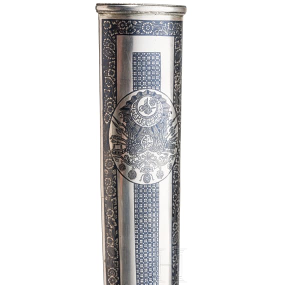 A fine Ottoman silver-mounted, finely nielloed kard, from the reign of Abd&uuml;lhamid II, late 19th century